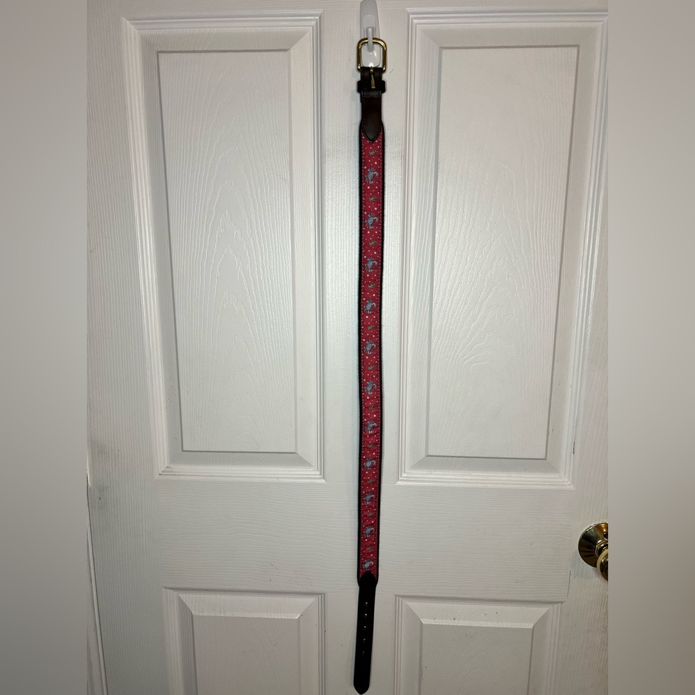 Vineyard Vines Boys Red and Blue Crab Critter Belt